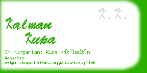 kalman kupa business card